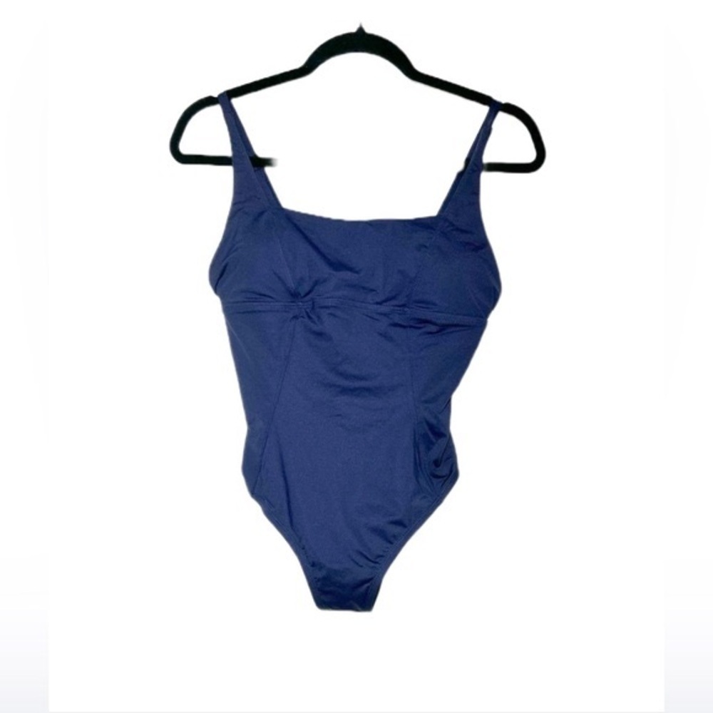 NWT Andie Swim Havana One-Piece Navy Swimsuit, Square Neck, Adjustable Straps S